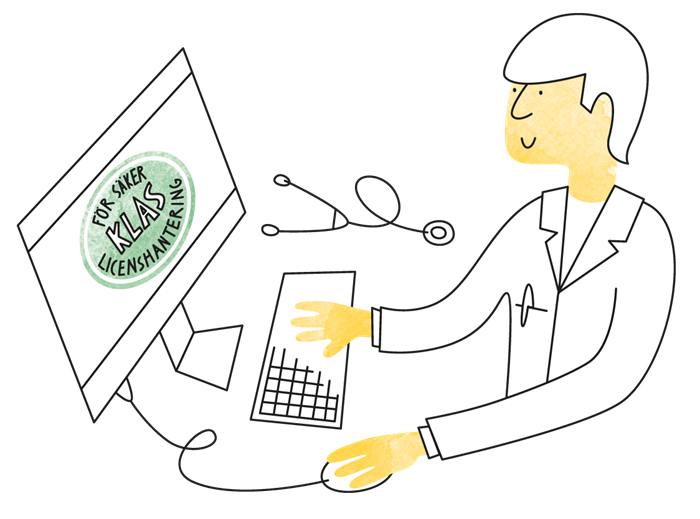Illustration av läkare som använder KLAS