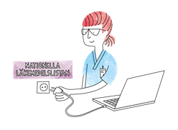 Illustration av läkare som ansluter till Nationella läkemedelslistan